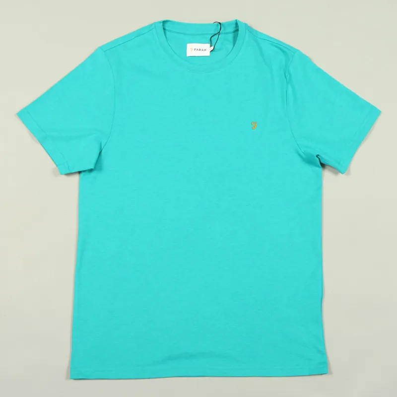 Farah Denny Slim Marl T-Shirt - Turquoise Green Marl